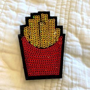 Sequined French Fries Brooch